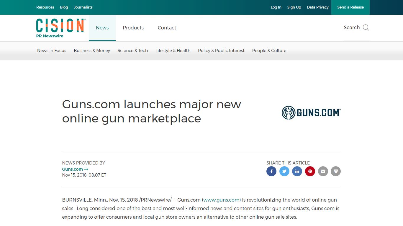 Guns.com launches major new online gun marketplace - PR Newswire